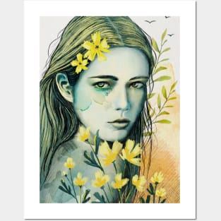 Spring woman portrait Posters and Art